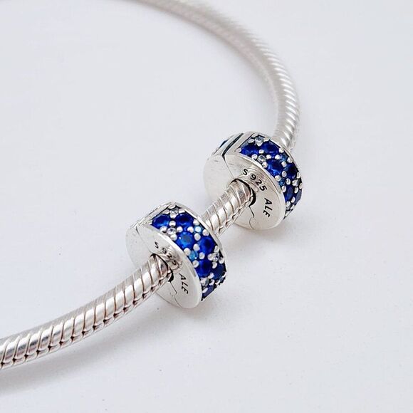 Pandora Pave Blue Clip Charms - Picture 2 of 5